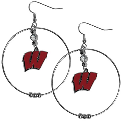 NCAA Siskiyou Sports Womens Wisconsin Badgers 2 Inch Hoop Earrings One Size Team Color