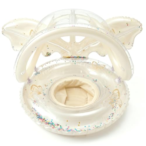 Flotteur de natation pour bébé auvent soleil et bouée papillon de plage