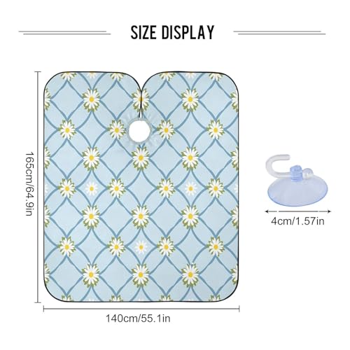 Capa profesional impermeable para corte de cabello azul miniatura 3