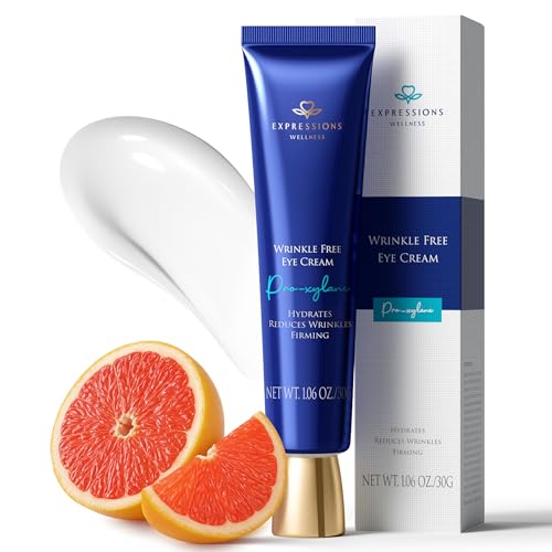 EXPRESSIONS WELLNESS Eye Cream Anti Aging for Wrinkles & Dark Circles, Korean Under Eye Cream with Peptides & Niacinamide, Firming Eye Cream for Puffiness for Women & Men 1.06 Oz Gold