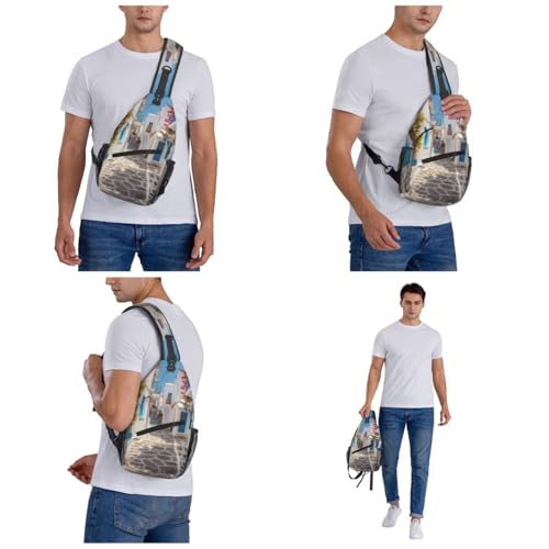 Bolso cruzado diagonal Greece Street para hombre y mujer miniatura 7