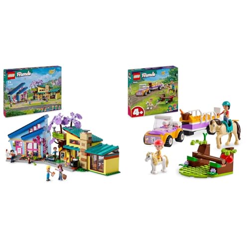 LEGO Friends Ollys und Paisleys Familien Haus, Puppenhaus & Friends Pferde- und Pony-Anhänger, Pferde-Spielzeug