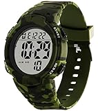 Herren Uhren Digital Militär Armbanduhr Stoppuhr Outdoor Sportuhren für Männer Jungen Timer 5 ATM Wasserdicht Uhr mit LED Licht Wecker Chronograph Countdown Tactical Watch Kalender 12/24H