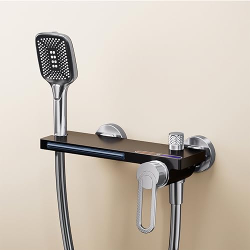 Robinetterie de baignoire cascade murale avec mitigeur et douchette - 2