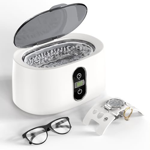 Ultraschallreinigungsgerät Ultraschallreiniger Ultraschallgerät KECOOLKE 600 ml Schallreiniger mit digitalem Timer für Brillen Ringe Münzen Ringe Silber