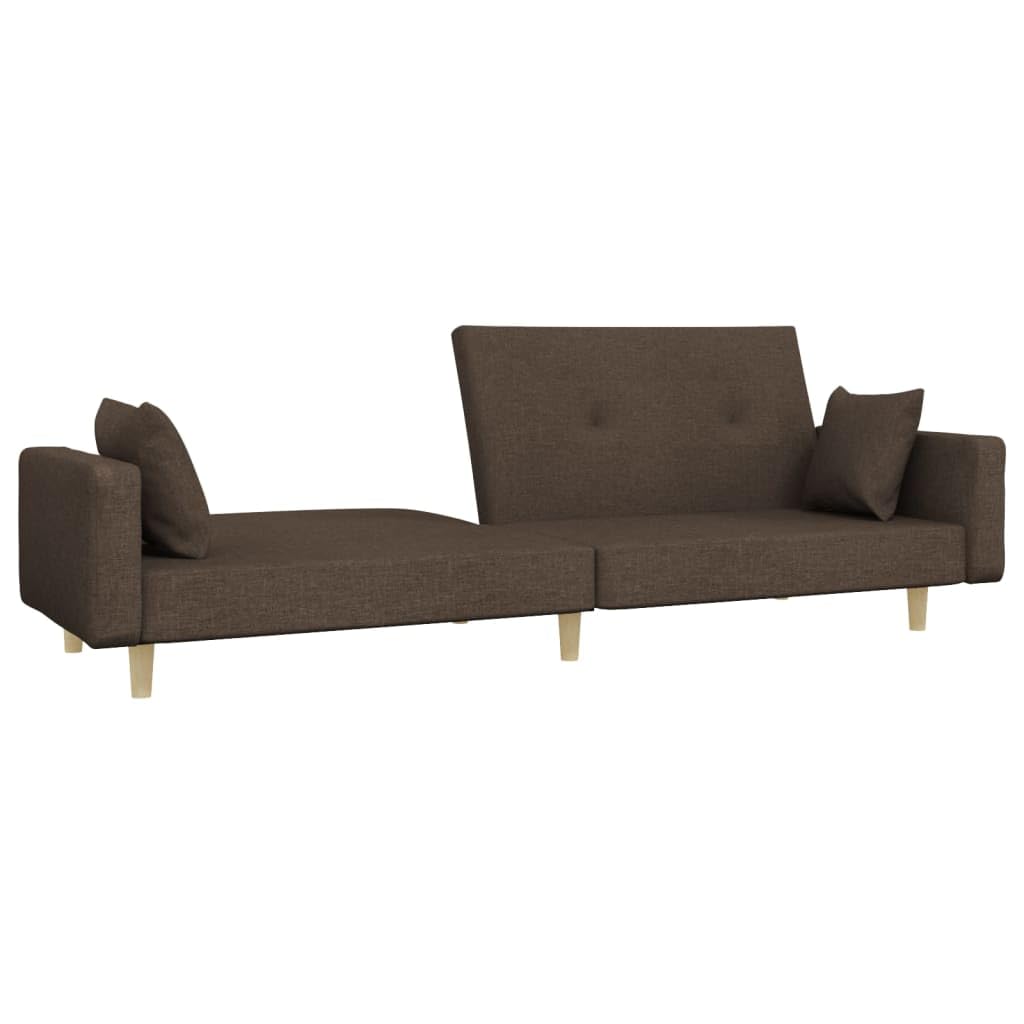 Sofá cama de 2 plazas color topo 220 x 84,5 x 69 cm de tela y marco de madera, diseño moderno, sofá plegable para salón, habitación de invitados, oficina
