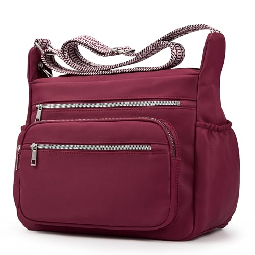 Image of Crossbody Bag for Women, Large Lightweight Nylon Shoulder Purse for Travel | Trendy Crossbody Purse with Roomy Multi-Pocket Design, Large Capacity, Waterproof for Everyday Use, Shopping, Work & Weekend