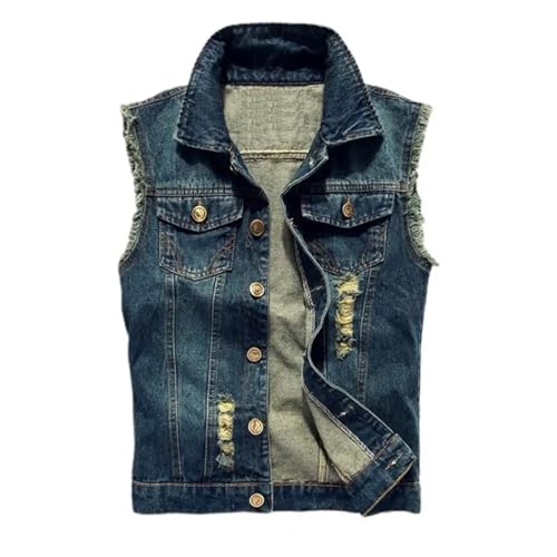 Chaleco vaquero rasgado hombre para lucir un estilo retro urbano