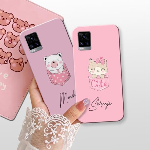 Image of COLORflow Back Cover Compatible with Vivo V20 | Cute Pocket Cartoons Color Customized Back Cover Compatible with Vivo V20