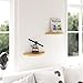 Small Floating Shelves for Wall Set of 2, Rustic Solid Pine Half Round Wood Walll Mounted Shelves for Bedroom Living Room Bathroom Kitchen Office and Plants Wall Decor (2, Primary Color)