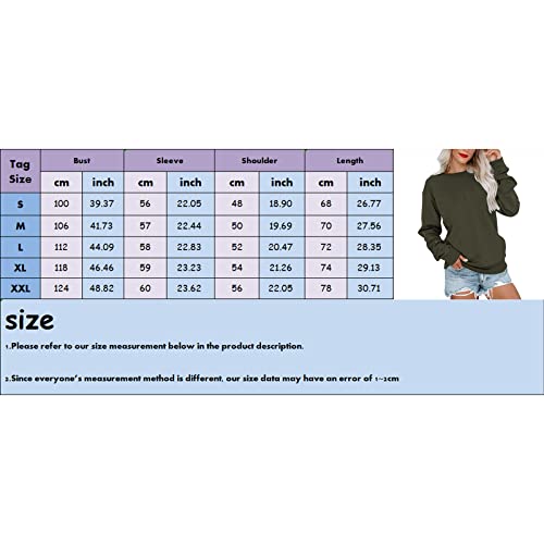 Youngnet Womens Tops, Crew Neck Color Block/ Solid Sweatshirts For Women Long Sleeve Casual Pullover Cute Lightweight Loose Tops #TOP4