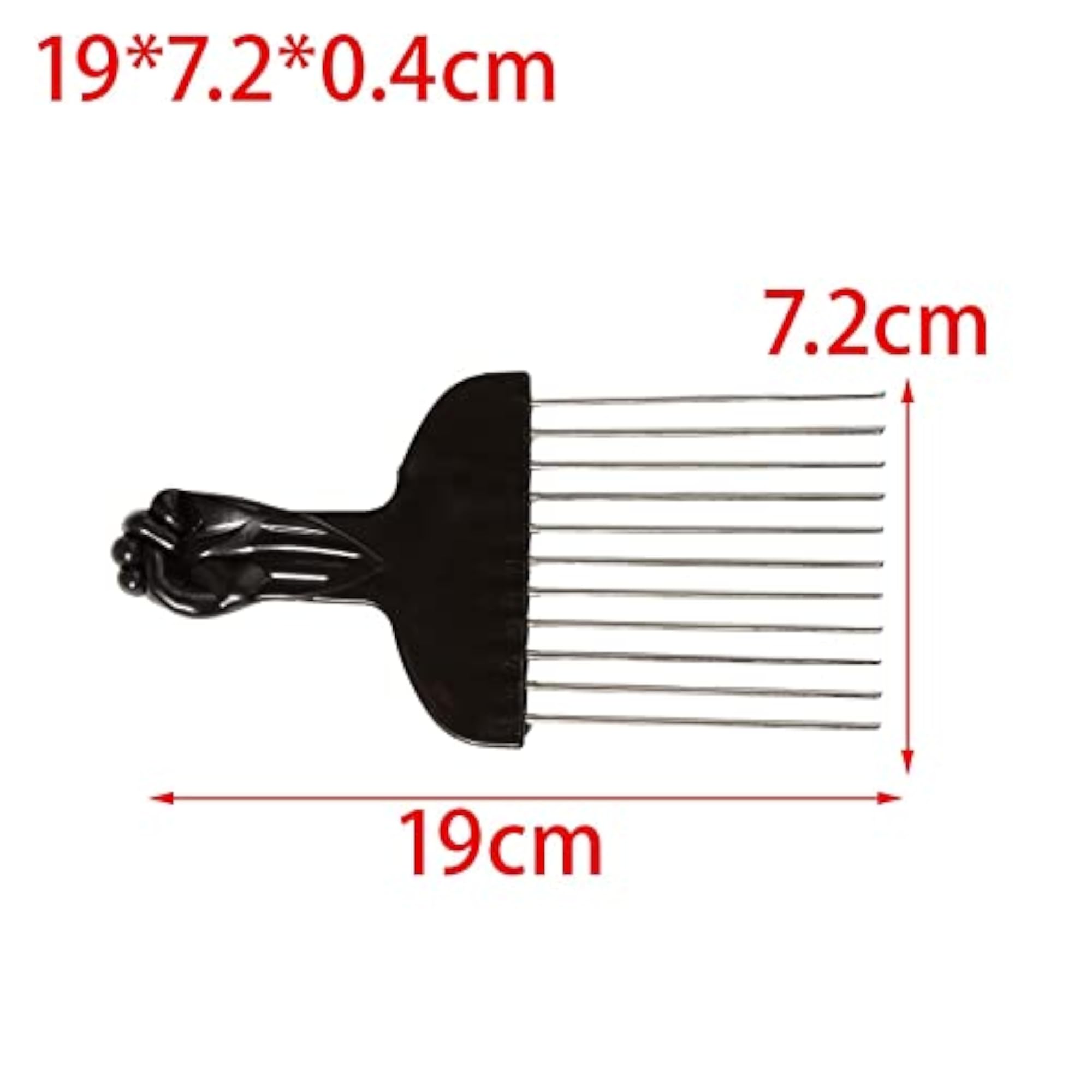 4x Metal Hair Pick for Curly Hair Styling