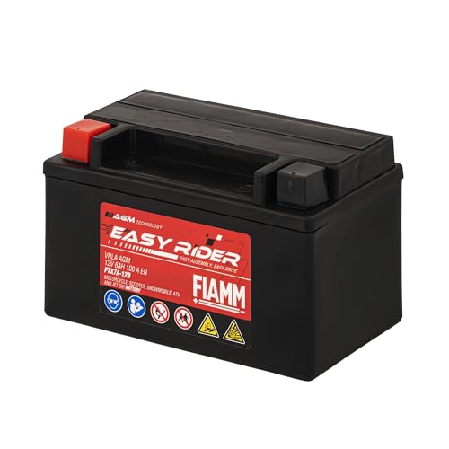 Fiamm Batteria per Moto e Scooter FTX7A-12B 6AH 100A, Batteria Easy Rider AGM Technology, Massima Potenza di Avvio,Senza Manutenzione, Già Carica, Pronta all'Uso, Adatta a Scooter, Moto, Moto d'acqua
