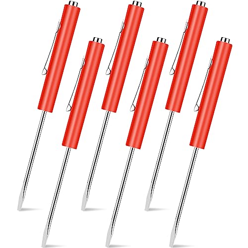 Image of 6 Pieces Pocket Screwdriver Mini Tops And magnetic pocket screwdriver with A Single Blade Head for Mechanical, Electrician (Red)