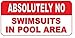 Produktbild Absolutely No Swimsuits in Pool Area Retro Vintage Stylein Blechschild Retro Warnschild Vintage Metall Poster Plakette Eisen Malerei Kunst Dekor für Home Cafe Garden Pub Büro 30x20 cm