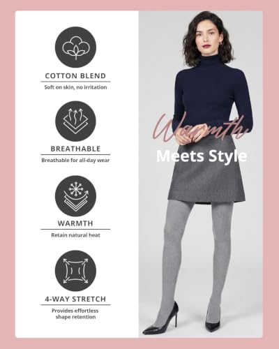Image of MeMoi Portland Cable Knit Sweater Tights, Warm Opaque Winter Tights