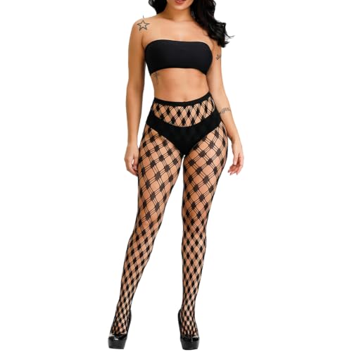 Image of Womens Suspender Pantyhose High Waist Fishnet Tights Fishnet Stockings Thigh High Stockings