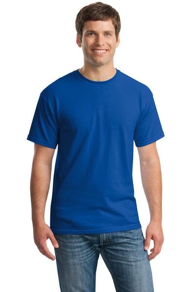 T-shirt homme coton épais Gildan G5000 lot de 2 coloris gris sport et bleu indigo
