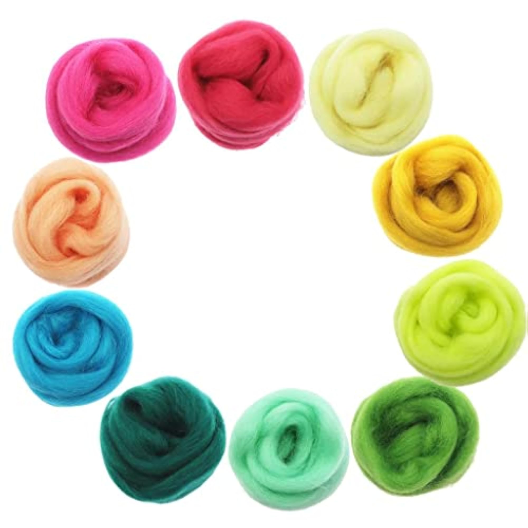 Handmade Wool Top Fibre Roving for Needle Felting, Light Green
