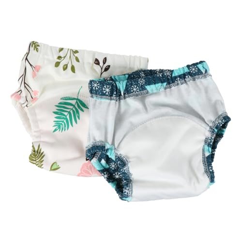 BESTonZON 2 Piezas Pantalones de Entrenamiento Recién Nacido Algodón Lavables Infantiles Transpirables Unisex para Bebés con Diseño Estampado Suave y