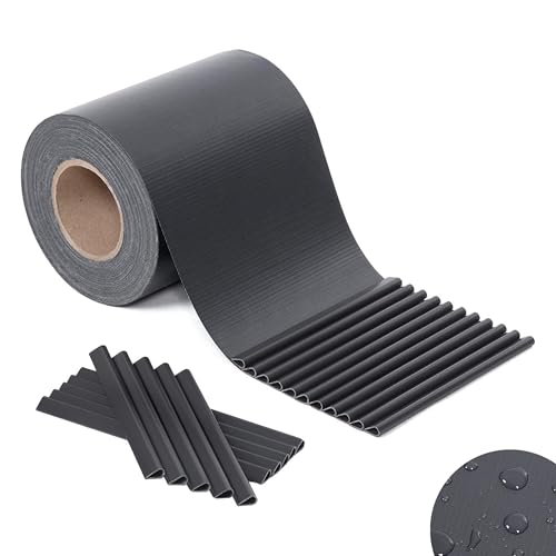 Frangivista Recinzione in PVC, Telo Oscurante per Balcone 19cm x 35m, Strisce Protezione della Privacy per Giardino Incluse 25 clip di fissaggio (ANTRACITE)