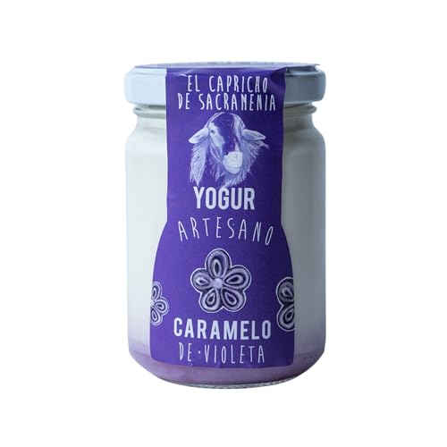 El Capricho de Sacramenia | Pack Caramelo violeta | 20 Yogures Artesanos Leche Oveja y Caramelo violeta | Cremoso, Natural Saludable | Gourmet | Sin Gluten | Sabor Único y Original