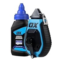 OX Trade 30m Schlagschnur-Set – ABS-Gehäuse mit robuster Linie, 6:1 Übersetzung & 118ml Blaues Markierpulver