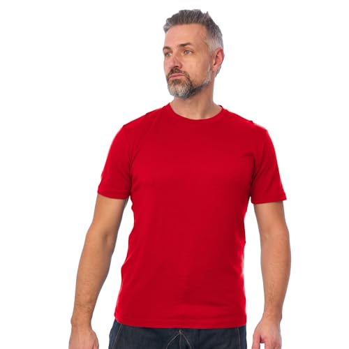 Merino Wool T-Shirt Mens - Short Sleeve Merino Wool Shirts for Men Sport Lightweight Thermal Base Layer Hiking Tshirt (Medium, Maroon Red)