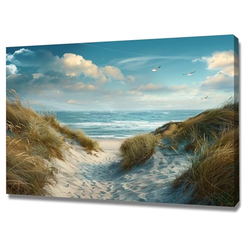 Tableau decoration 70x100cm paysage marin peinture art abstrait encadrée
