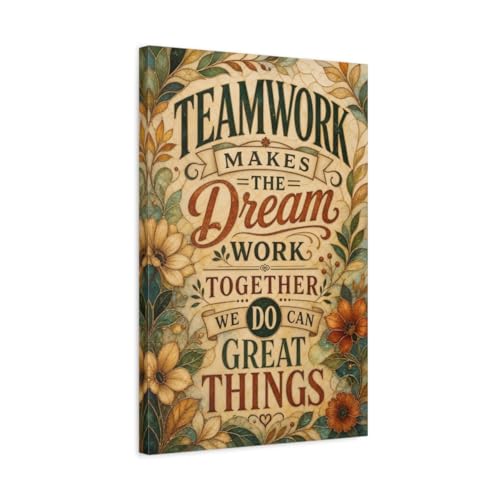 Impression sur toile Teamwork rétro de qualité supérieure pour bureau de direction