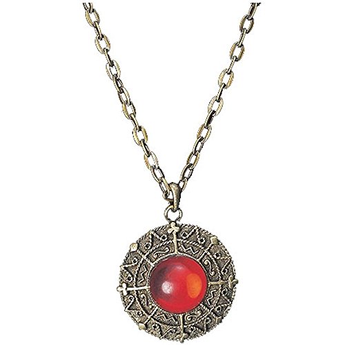 Franco Lost Treasure Necklace with Red Gem Costume Accessory, Gold / Red, One Size