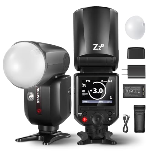 NEEWER Z2-S 2.4G TTL Round Head Flash Speedlite for Sony, 76Ws Speedlight with Dome Diffuser,...