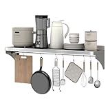 VENFAN Stainless Steel Shelf 12' x 48' - 350 lb Stainless Steel Commercial Kitchen Shelf Wall Shelves with Backsplash and 2 Brackets for Restaurant, Bar, Utility Room, Kitchen and Garage
