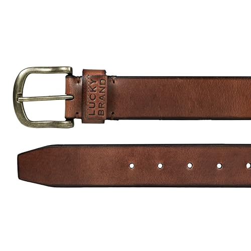 Image of Lucky Brand Men's Jeans Leather Belt| Classic| Casual| Dress| Everyday| American Heritage| Genuine Leather| Metal Buckle