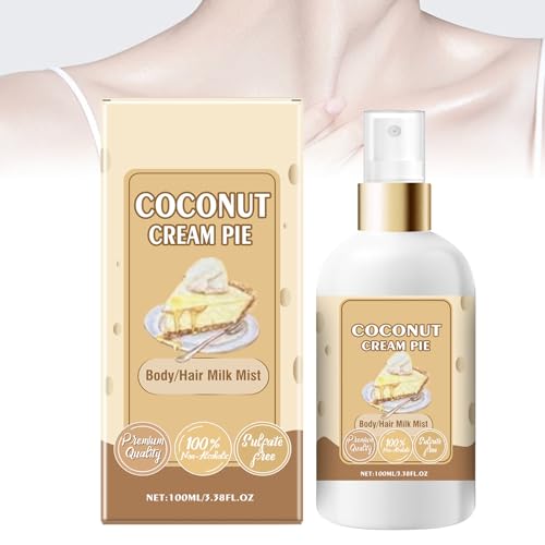 Crema De Vainilla Puff Body Milk Mist, Crema De Vainilla Puff Body and Hair Milk Mist, Perfume De Tarta De Fresa, Spray Hidratante Corporal (Coco,1pcs)