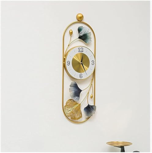 Image of FUNTEREST Decorative Metal Hanging Clock for Living Room Stylish Vintage Analog Wall Clock for Home Non-Ticking Antique Large Wall Clock for Bedroom,Office,Hall,Drawing Room (Clock - 3)
