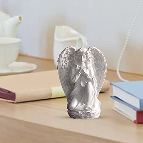 Estatua Ángel Guardián Yangmei Resina Blanca Decoración miniatura 5