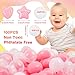 RoundFunny 100 Pieces Pink White Clear Plastic Balls for Ball Pit Five Pointed Star Heart Round Ocean Soft Toy 2.17 Inch for Baby Kid Playpen Friendship Party Decoration