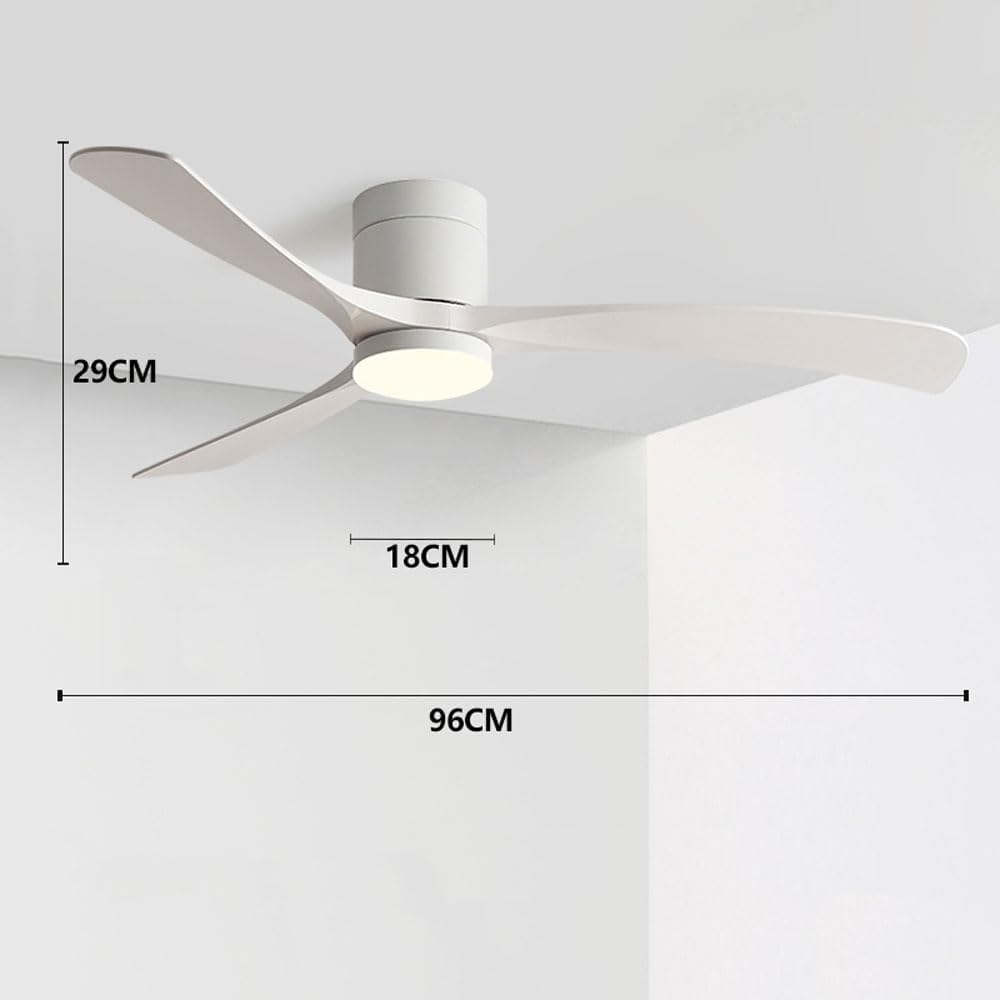 Ceiling Fans With Lights Remote Control Reversible Ceiling Fans Lamps Dimmable Timer Noiseless White Ceiling Fans Lighting Low Profile Indoor Ceiling Fan With LED Light Modern Ceiling Fan For Bedroom