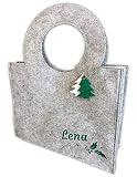 Unikatolo Filztasche Weihnachten mit Name personalisiert Weihnachtstasche Weihnachtsbaum Wichtel Geschenk Verpackun ...