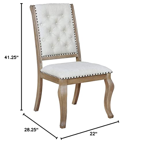 Coaster Home Furnishings Brockway Glen Cove Dining Chairs With Button Tufting And Nailhead Trim Cream And Barley Brown (Set Of 2) #TOP2