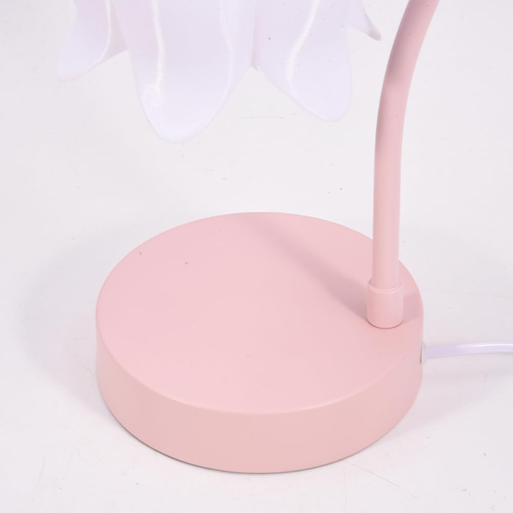 Pink Tulip Table Lamp Green Flower Table Lamp Girls Room Blue Modern Bedside Table Lamp White Desk Lamp Rustic Farmhouse Nightstand Lamp for Nursery Kids Bedroom Living Room Home Office