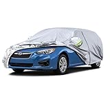 Kaugung 6 Layers Car Cover Custom Fit Subaru Impreza Hatchback from 1992 to 2025, Waterproof Car Cover All Weather for Automobiles Outdoor Indoor with Zipper Door, Sun Rain Dust Snow Protection.