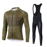 UGLYFROG Hombres Chaqueta de Ciclismo MTB Invierno Térmico Respirable Cómodo Manga Larga Maillots+Pantalones de Acolchado 3D para Hombres Conjunto Completo Equipo de Cycling FAXBY1901