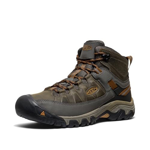 KEEN Herren Targhee 3 Mid Waterproof Wanderstiefel, Schwarzes Olive Goldbraun, 45 EU Weit