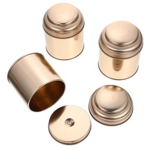 FIXOSHEE Barattoli Sigillati per Foglie di Tè in Latta 3 Pezzi Oro Rosa per Conservazione Alimenti Secchi e Candele Aromatiche, per Casa
