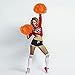 KDPATFAV 18PCS Cheerleading Pom Poms Plastic Pom Poms with Baton Handle for Game Sports Squads Dancing Party Football Basketball Club Spirit Sports Stage Performance Celebration (Orange)