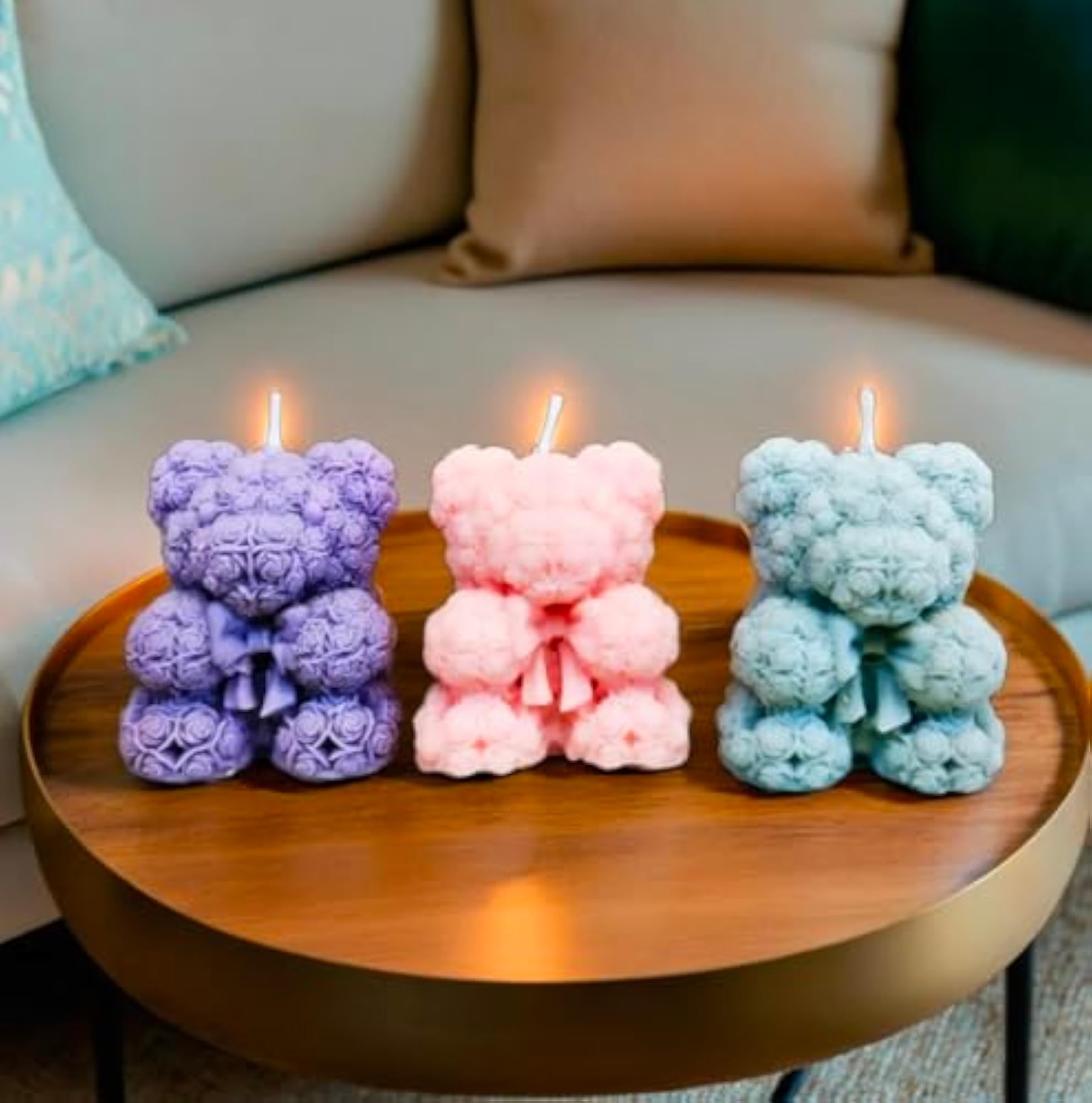 Rose Teddy Shaped Decorative Candle