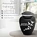 Geturns Embrace Adult Personalized Doves Cremation Urns for Human Ashes I Large Black Funeral Urn for Men and Women I 200 lbs