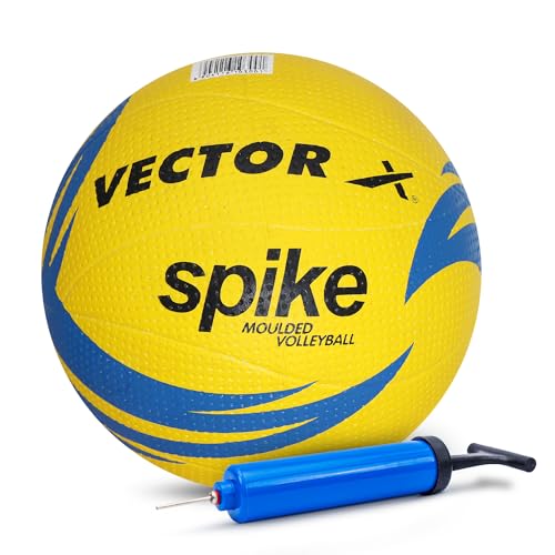 Vector X Spike Rubber Moulded Indoor/Outdoor Volleyball + Pump wi...